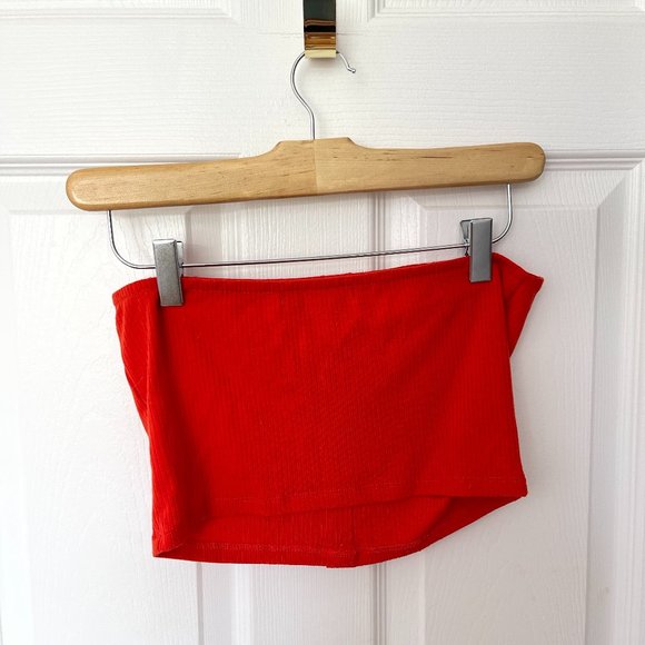 Reddish Orange Bandeau Crop top - Picture 2 of 2